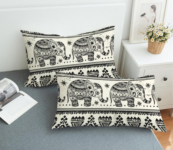 3D Edding Bohemian elephant Pillowcase Print Neck Pillow Case  Decorative Pillow Cover  Bedding