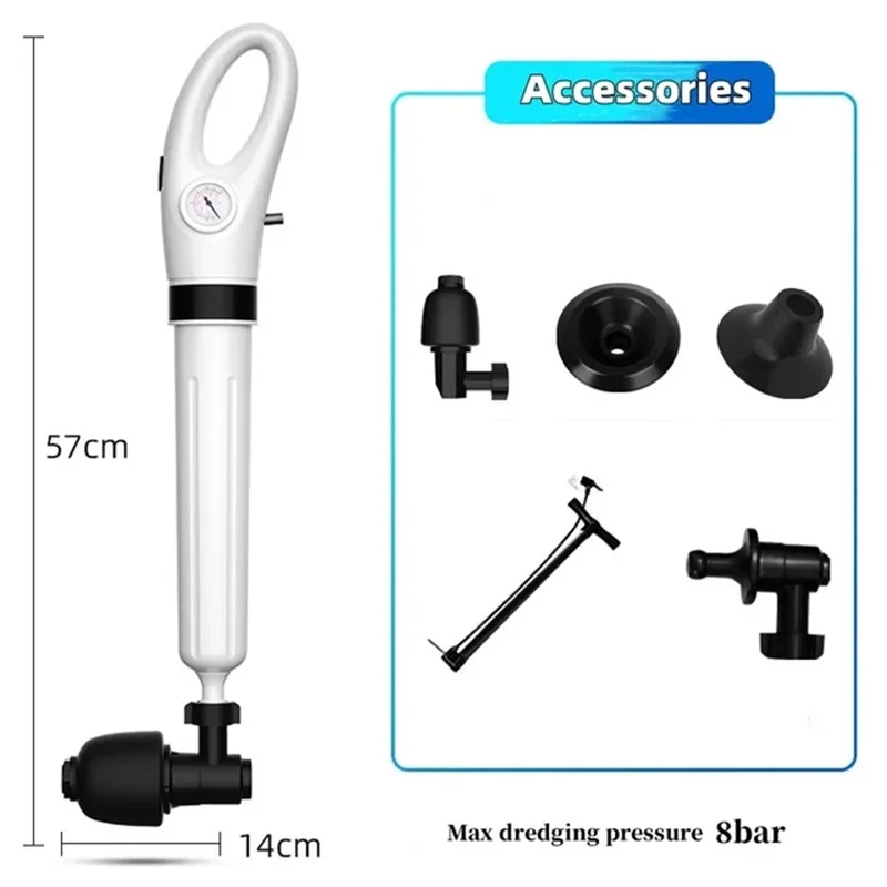 Toilet Dredge Sewer Household Artifact WC Pipeline Blockage Tool Suction High Pressure Pneumatic Pipe Dredger Unblocker