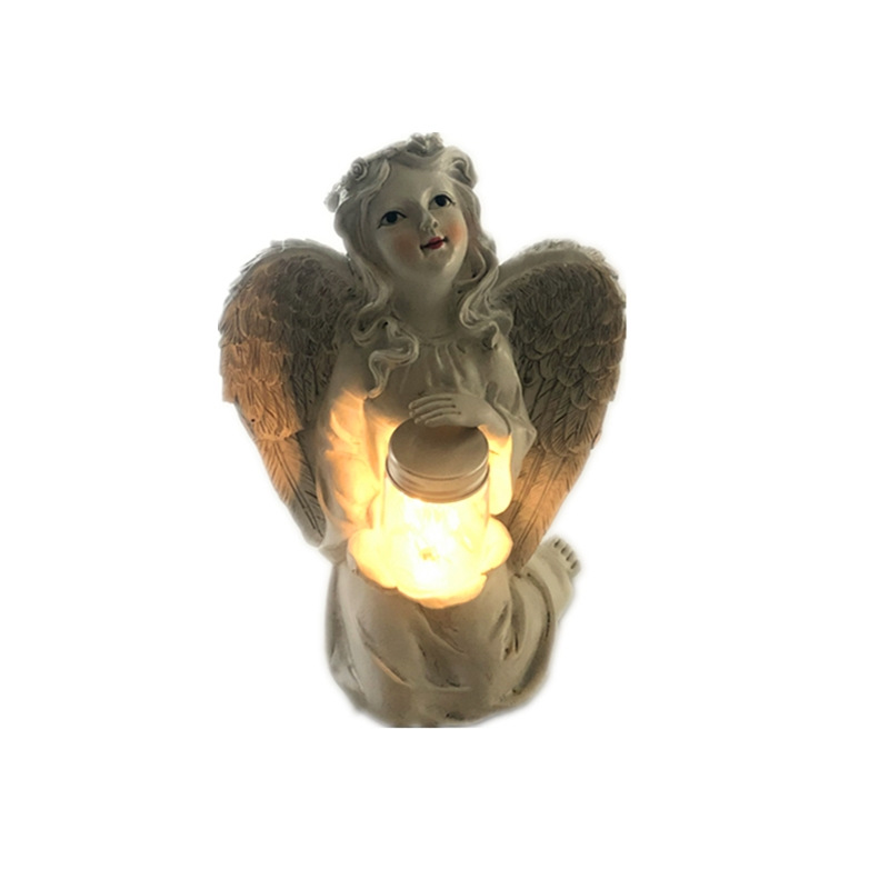Outdoor solar lamp angel girl statue resin decoration