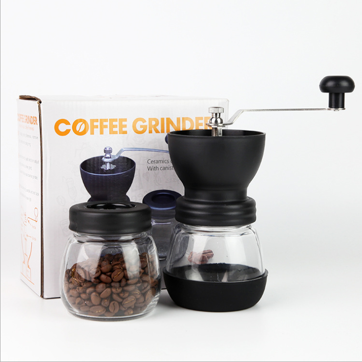 Transparent Hand Grinder Adjustable Ceramic Core 304 Stainless Steel Washable Hand Coffee Machine Kitchen Appliance