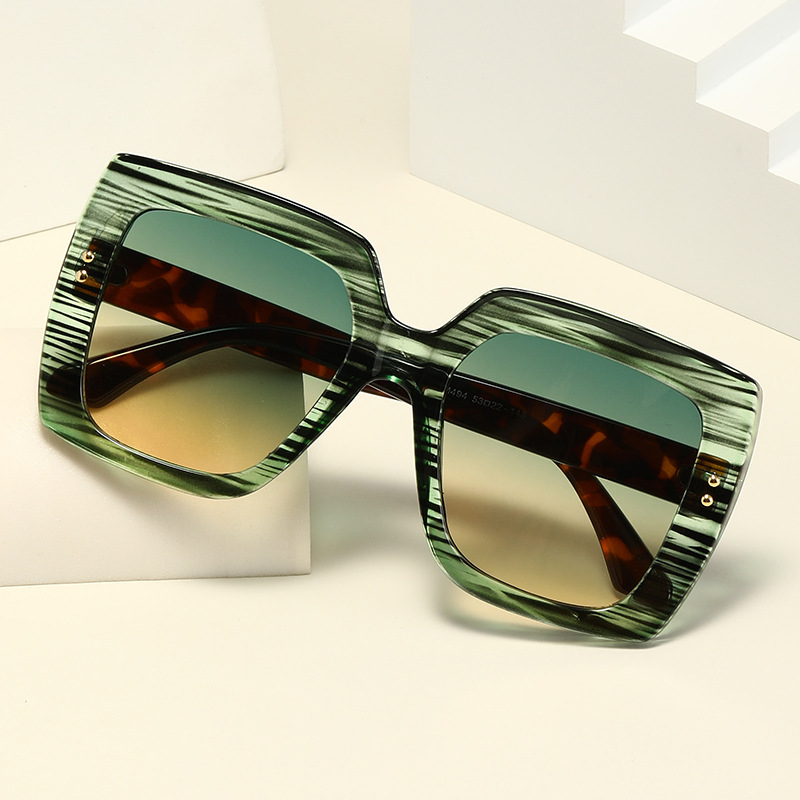 Square rice nail sunglasses women trendy personality PC large frame sunglasses