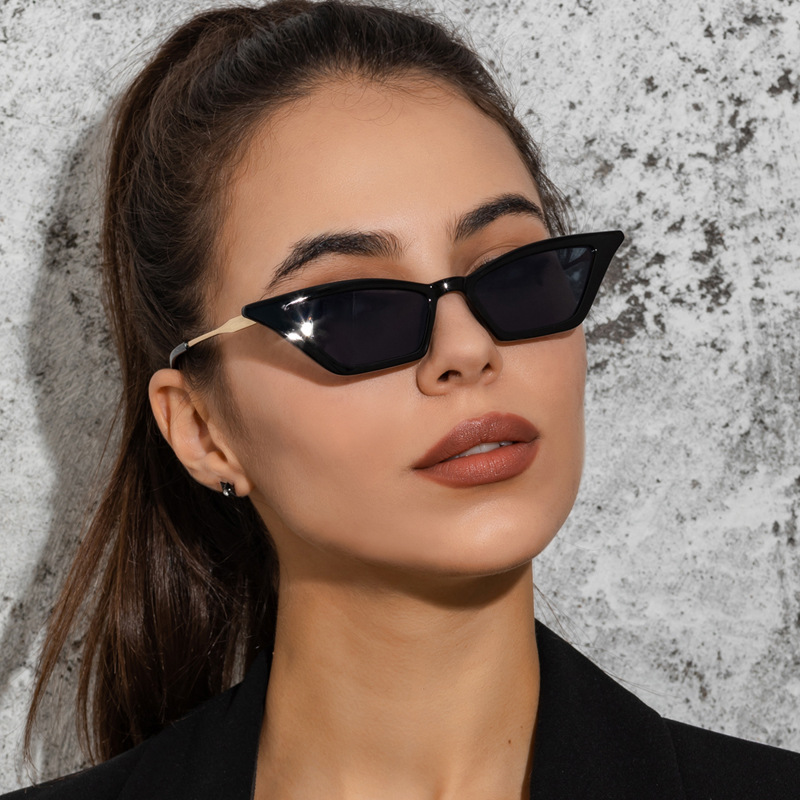 New Small Frame Cat Eye Metal Sunglasses European And American Fashion Street Shooting Sunglasses