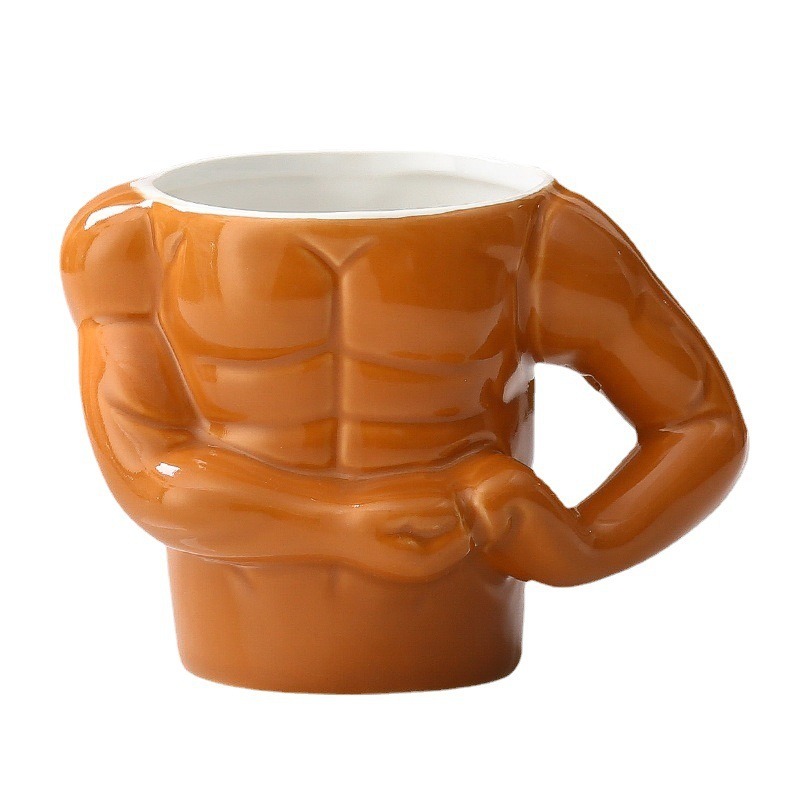 Novelty Cup Ceramic Muscle Hunk Ceramic Cup Spoof Weird Water Glass Mug Creative Personality Coffee Beer Cup