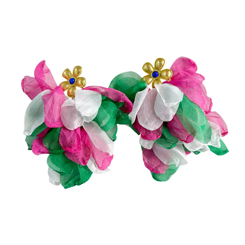 Temperament Handmade Cotton Woman Long Tassel Holiday Earrings Accessories