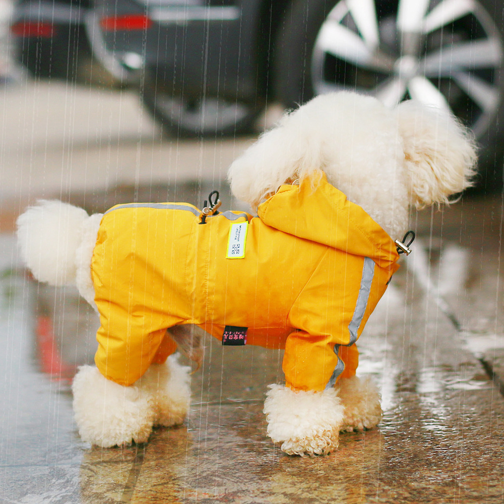 Reflective Pet Raincoat Four-Legged Dog Raincoat Outdoor Hooded Waterproof Raincoat Four Seasons Universal