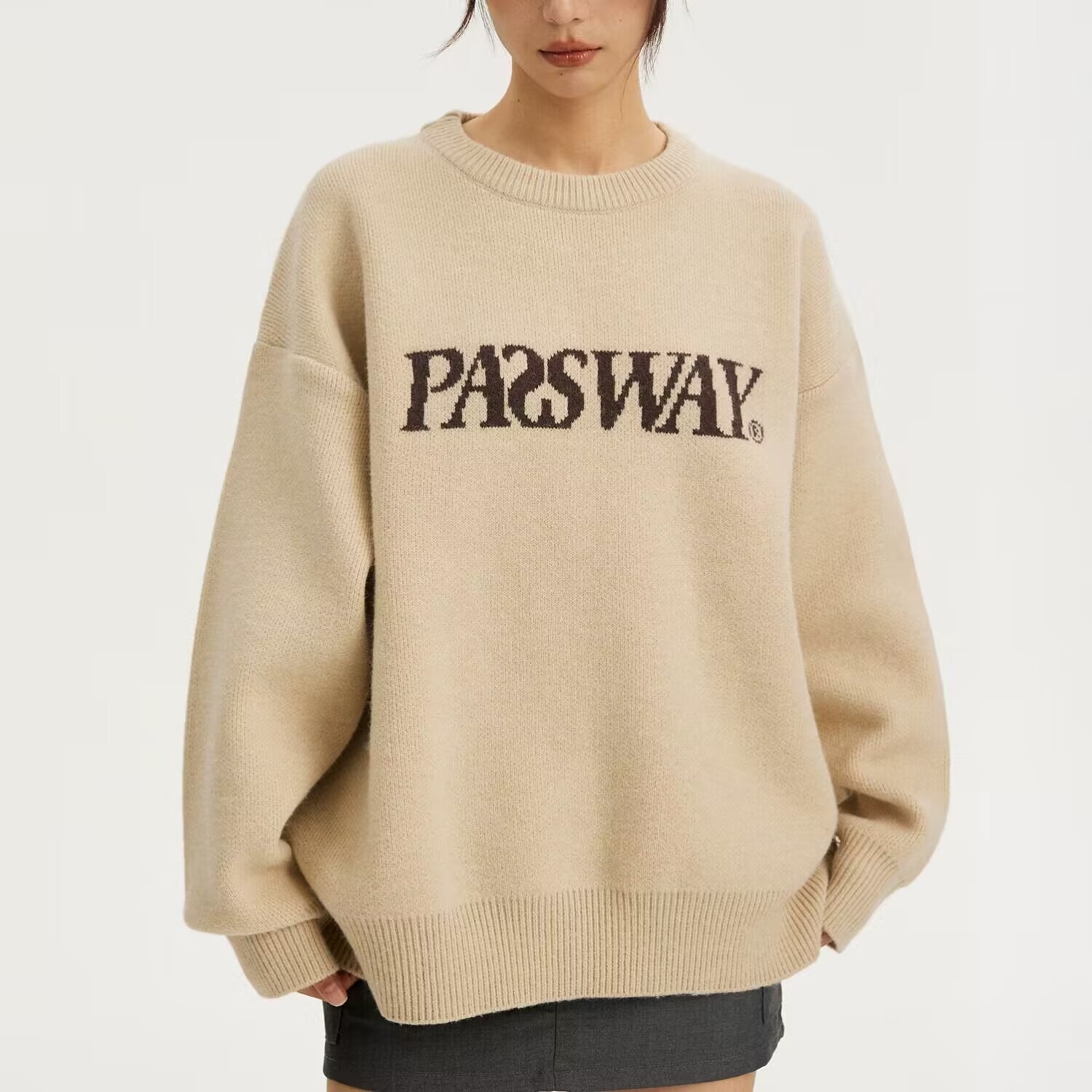 Retro long-sleeved sweater sweater women’s autumn and winter new style loose lazy style casual top