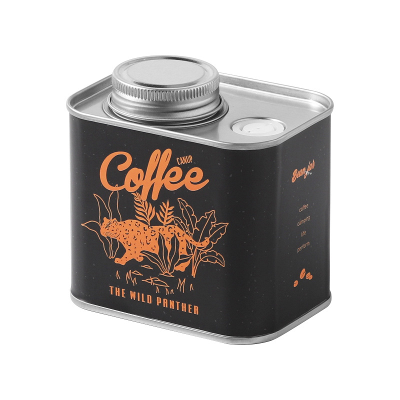 Coffee Bean Sealed Tin Outdoor Camping Tin Box Food Grade Packaging Storage Preservation Breathing Tin Can