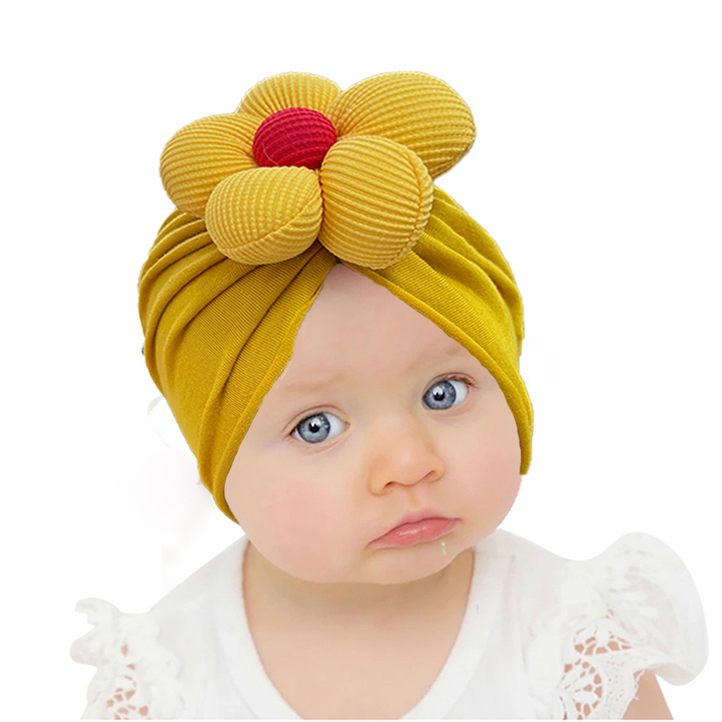 Children’s imitation cotton pullover hat, baby creative, comfortable, breathable flower hat, baby hat