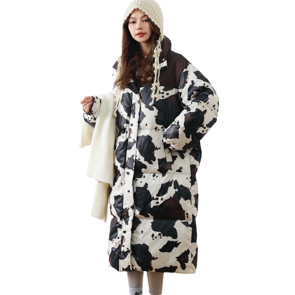 Cow Pattern White Duck Down Coat For Women’s
