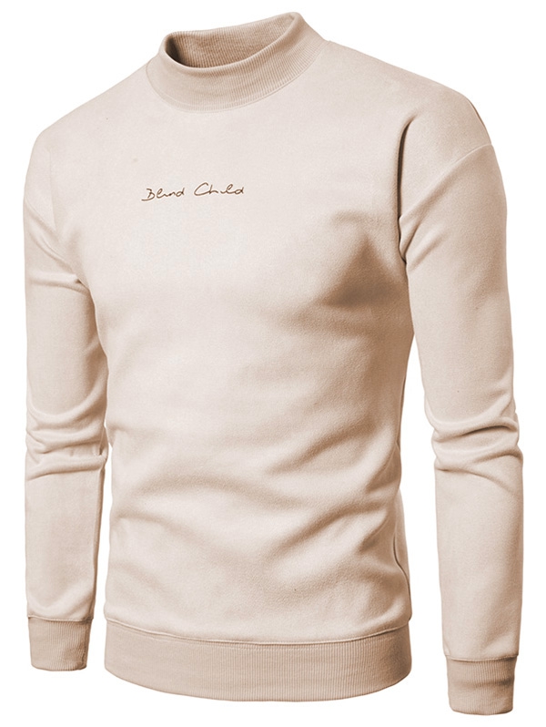 Chest Letter Print Solid Color Suede Sweatshirt
