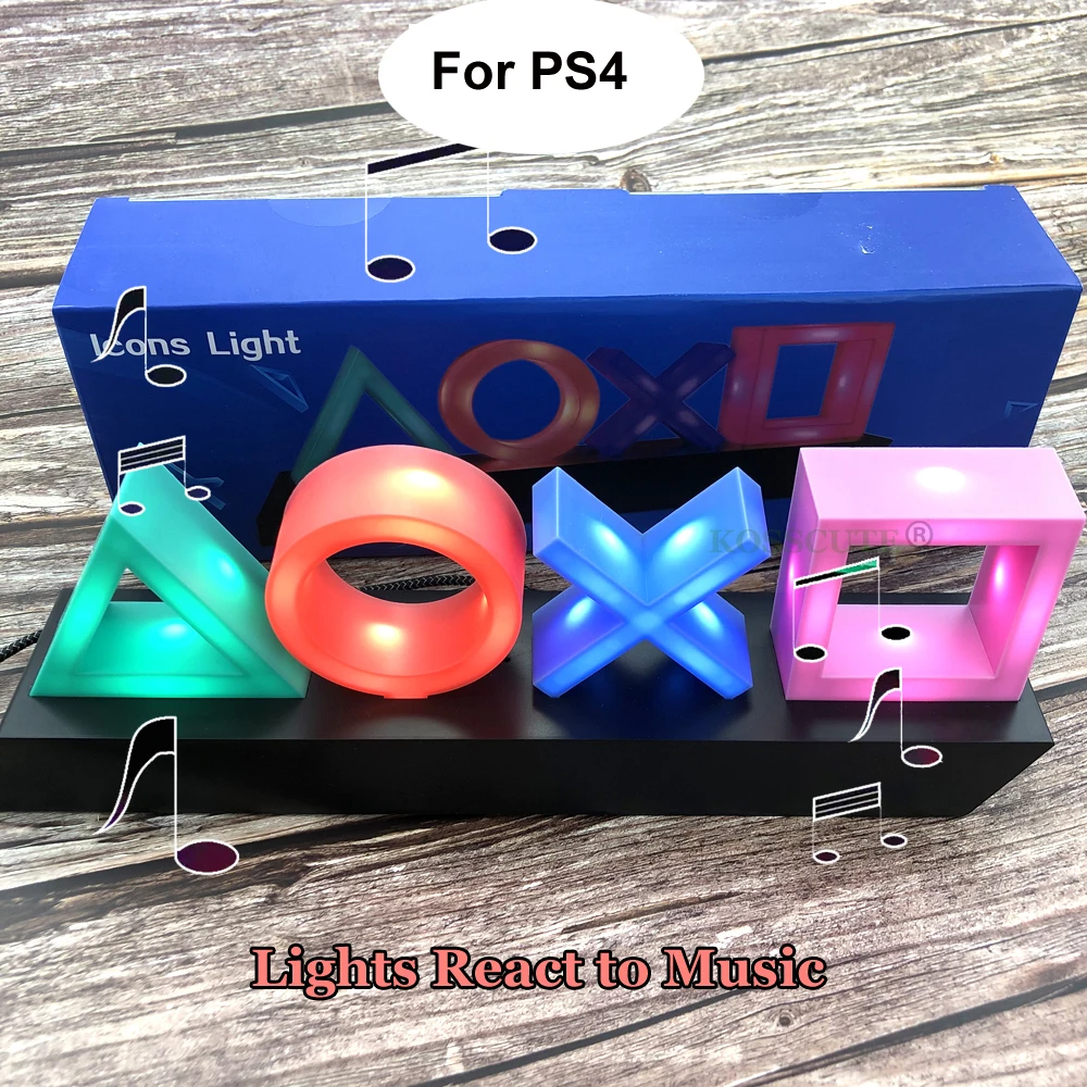 Voice Control Game Icon Light for PS4 for Playstation Player Commercial Colorful Lighting