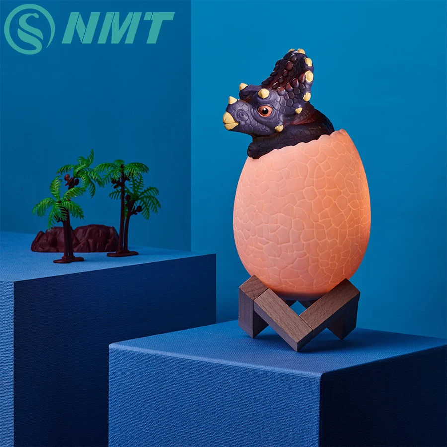 Dinosaur LED Night Light 16 Colors 3D Printed Touch Sensor Triceratops Egg Bedside Lamp Remote Control Toy Rechargeable Light
