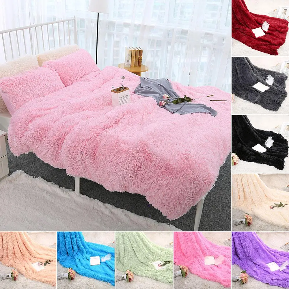 80x120cm 1pc Soft  Warm Fluffy Shaggy Bed Sofa Bedspread Children SafetyBedding Sheet Throw Home Decoration Comfortable Blanket