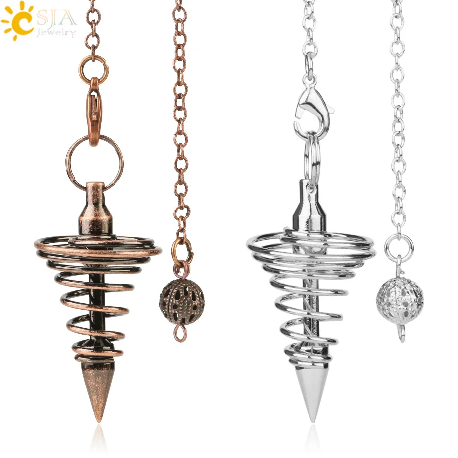 Metal Pendulum Pendulos Radiestesia Pendulums for Dowsing Spiral Cone
