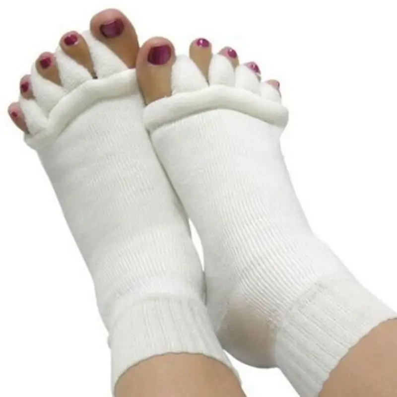 1 Pair Massage Open Five Toe Separator Socks Pain Relief Hot Socks