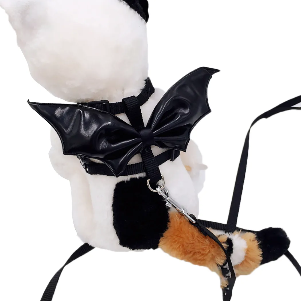 Halloween Day Batman Pet Leash Harness Set Bat Design Lovely Pet Wings  I-Shaped Cat Walk Leash Pet Supplies