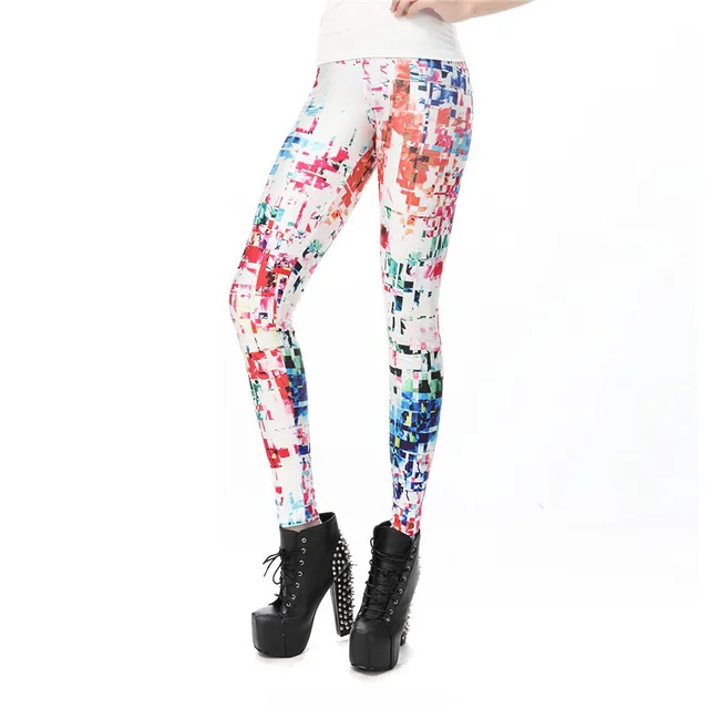 Fashion Colorful Comic Doodles Printed Leggings