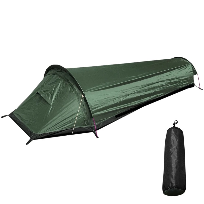Camping Single Person Tent Ultralight Compact Outdoor Sleeping Bag Tent Larger Space Waterproof Backpacking Tent Cover Hiking