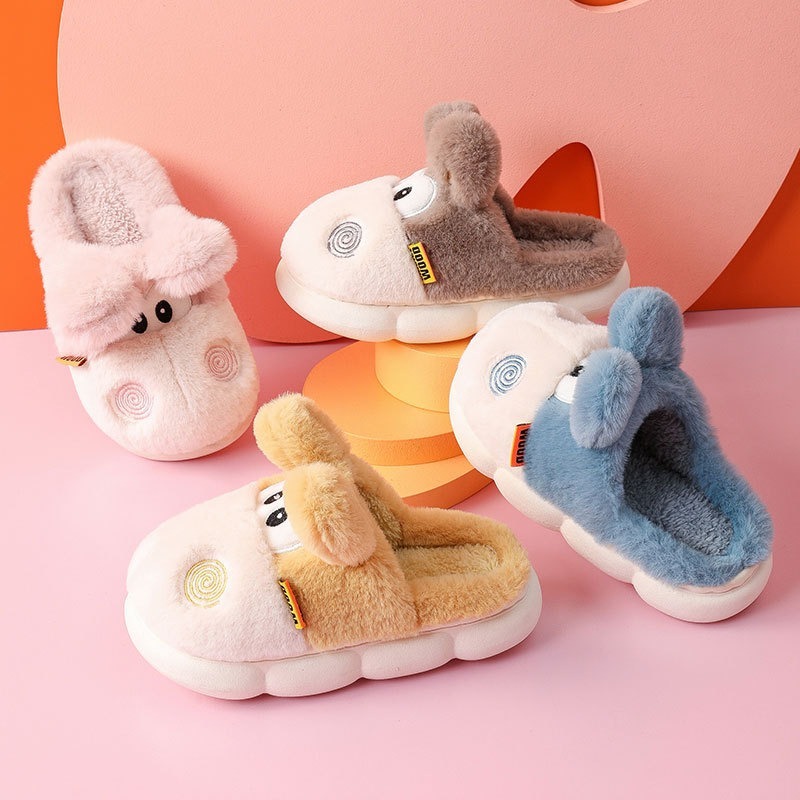 Autumn And Winter Wool Slippers Children’s Cotton Slippers Winter Cotton Shoes Household Boys And Girls Home Slippers