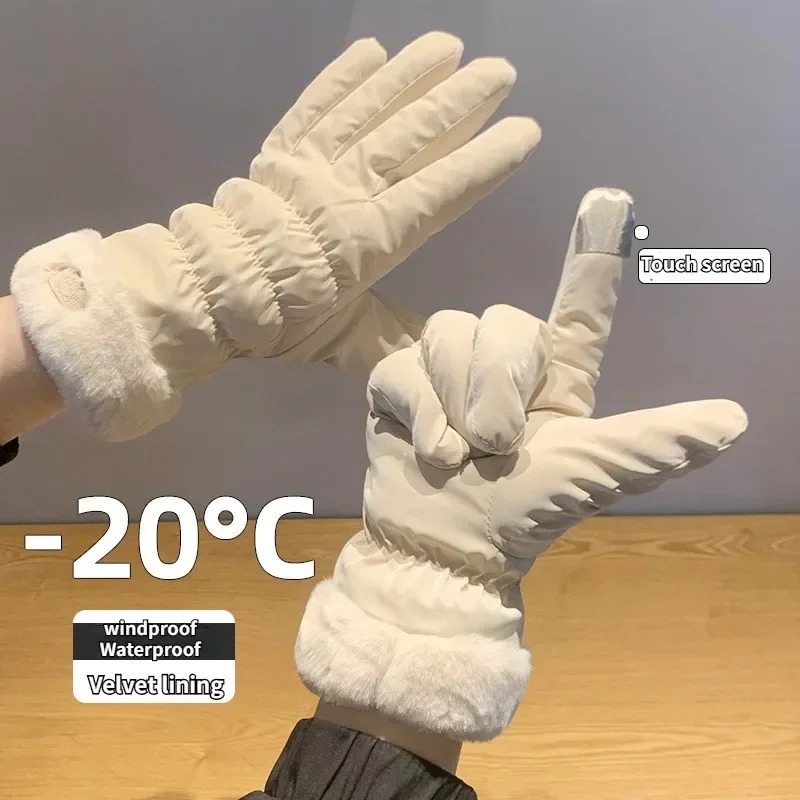 Cute Padded Gloves Little Bear Gloves Women