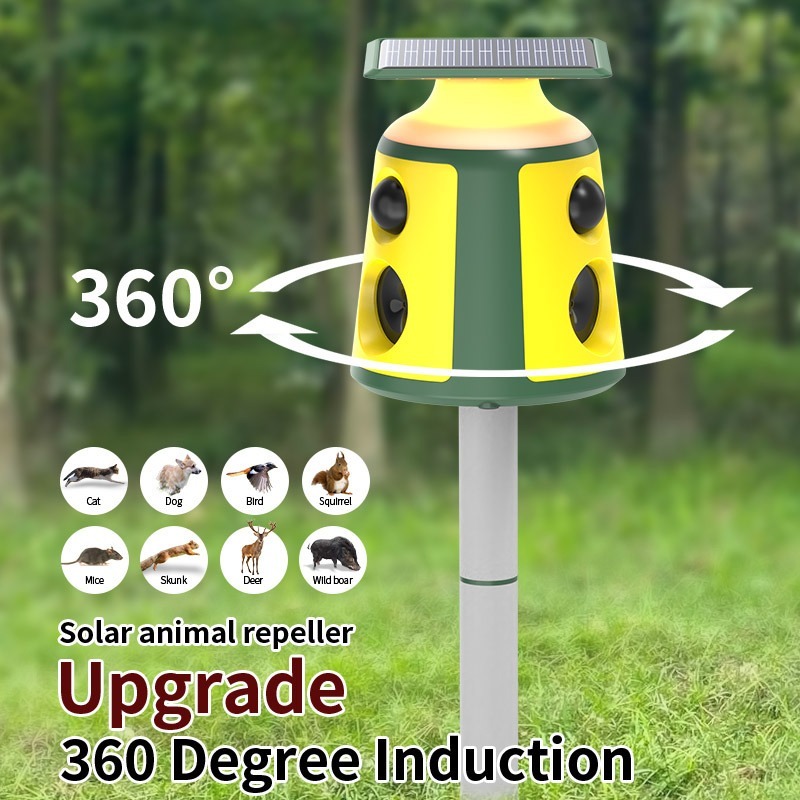 New arrival solar powered ultrasonic dog cat monkey rodent insects snake mouse rats mole bird repeller